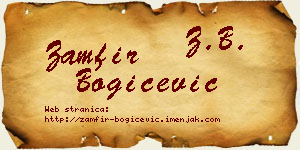 Zamfir Bogičević vizit kartica